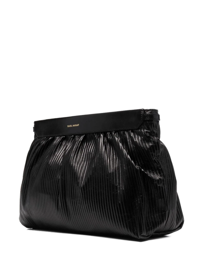 Shop Isabel Marant Luz Embossed Leather Clutch Bag In Schwarz
