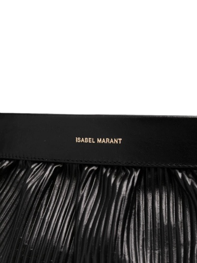 Shop Isabel Marant Luz Embossed Leather Clutch Bag In Schwarz