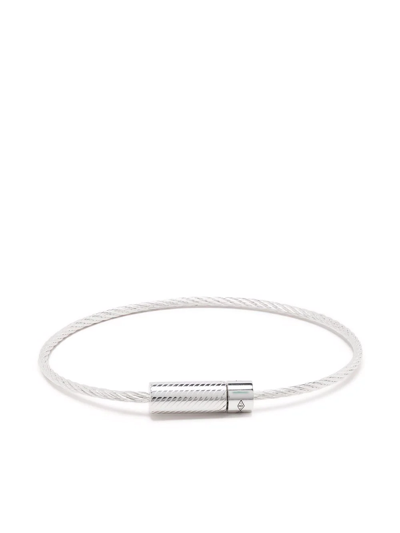 Shop Le Gramme 7g Engraved Cable Bracelet In Silber