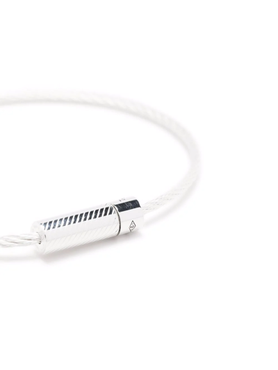 Shop Le Gramme 7g Engraved Cable Bracelet In Silber