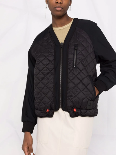 Shop Moose Knuckles Diamond-quilted Puffer Jacket In Schwarz
