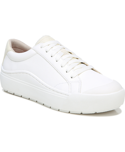 Shop Dr. Scholl's Women's Time Off Platform Sneakers In White Faux Leather
