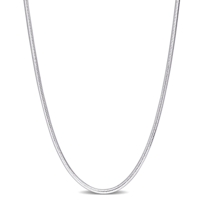 Shop Amour 1.9mm Snake Chain Necklace In Sterling Silver In White