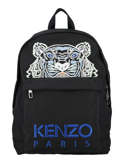 Shop Kenzo Tiger Embroidery Backpack In Black