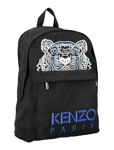 Shop Kenzo Tiger Embroidery Backpack In Black