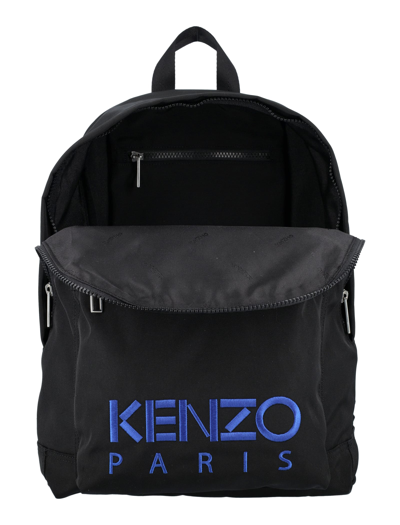 Shop Kenzo Tiger Embroidery Backpack In Black