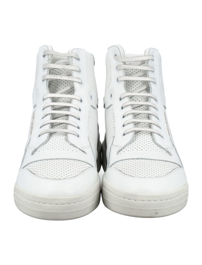 Shop Saint Laurent Sl24 Mid Top Sneakers In White