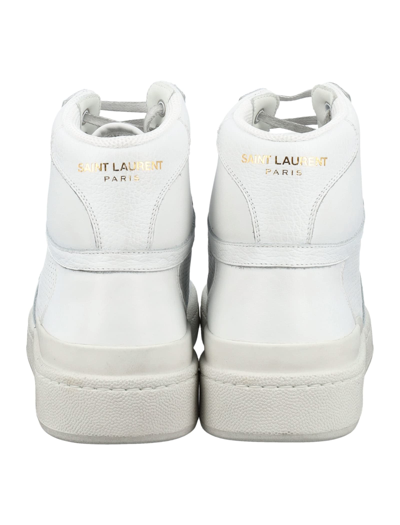 Shop Saint Laurent Sl24 Mid Top Sneakers In White