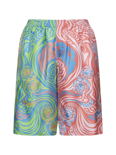 Shop Versace Shorts In Multicolor
