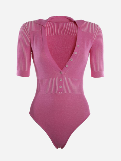 Shop Jacquemus Yauco Body In Tight Fabric In Pink
