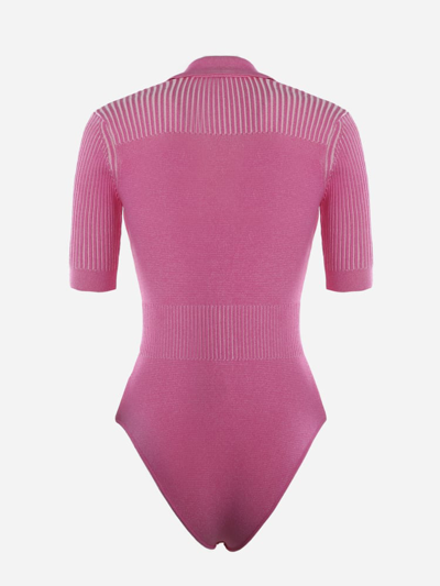 Shop Jacquemus Yauco Body In Tight Fabric In Pink