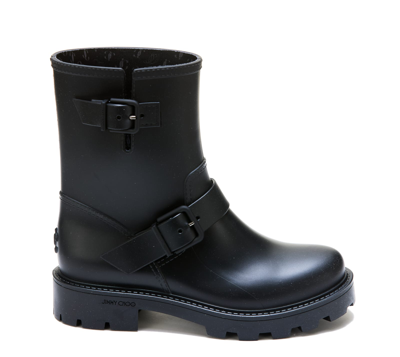 Shop Jimmy Choo Yael Rain Booties In Black