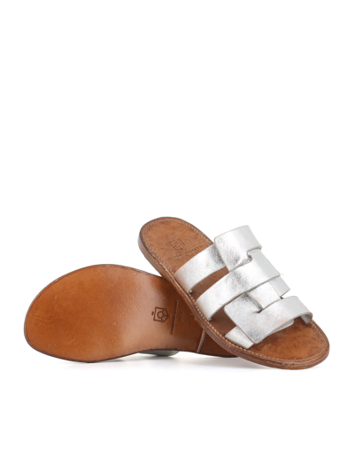 Silvano Sassetti Metallic-sheen Leather Sandals In Silver | ModeSens