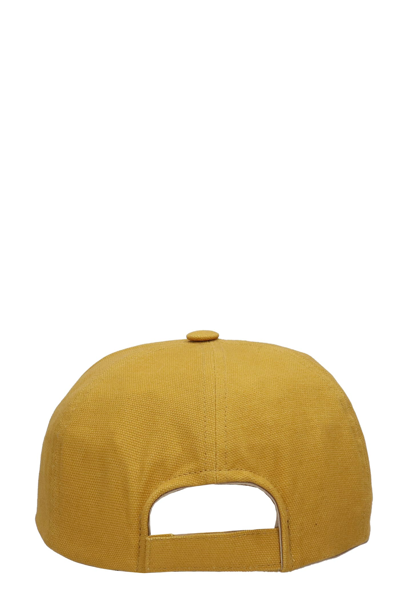 Shop Isabel Marant Tyron Hats In Yellow Cotton