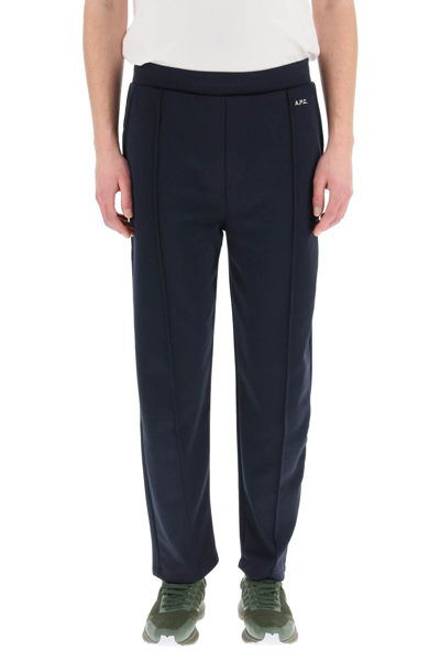 Shop Apc Hector Sports Trousers In Dark Navy (blue)