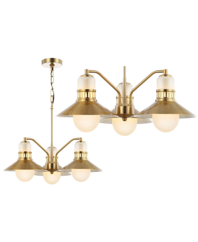 Jonathan Y Colin 3-light Adjustable Retro Hurricane Led Chandelier In Gold-tone