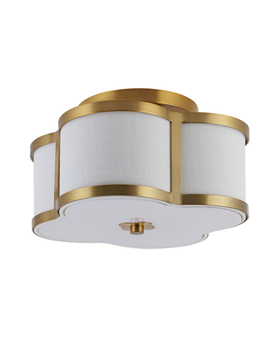 Jonathan Y Quatrefoil Scalloped Shade Classic Glam Led Flush Mount In Gold-tone