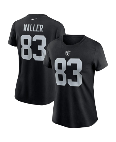Shop Nike Women's  Darren Waller Black Las Vegas Raiders Name And Number T-shirt