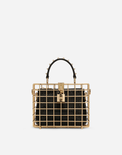 Shop Dolce & Gabbana Dolce Box Bag In Metal And Ayers In Multicolor