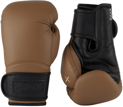Shop Pent. Brown & Black Raxa™ Luxury Boxing Gloves In Brown/black
