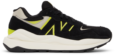 Shop New Balance Black & Yellow 57/40 Sneakers In Black / Sulfur Yello