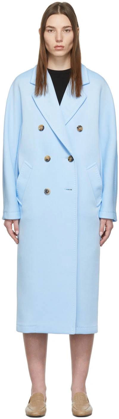 Shop Max Mara Blue Madame2 Coat In 007 Light Blue