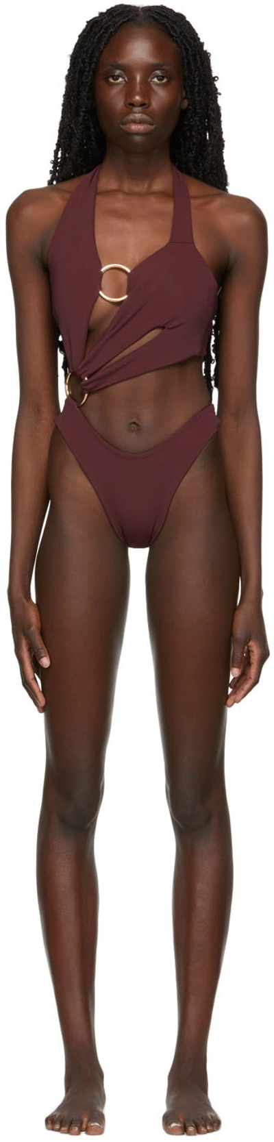 Shop Louisa Ballou Burgundy Sex Wax One-piece Swimsuit