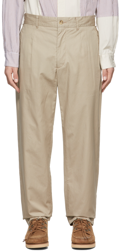 Engineered Garments Beige Cotton Twill Andover Trousers In Khaki