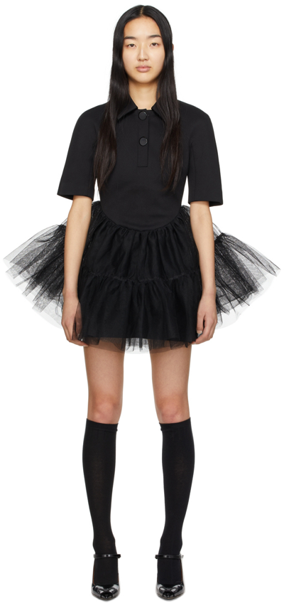 Shop Shushu-tong Black Patchwork Dress In Cot900ba100