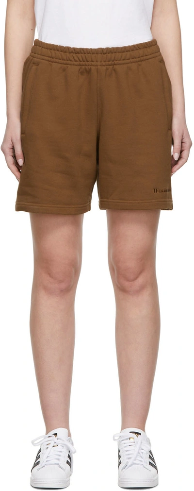 Shop Adidas X Humanrace By Pharrell Williams Brown Humanrace Basics Shorts In Wild Brown