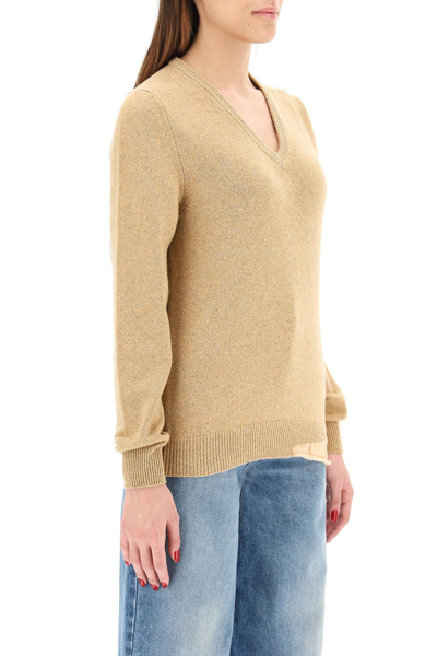 Shop Maison Margiela V-neck Pullover In Yellow