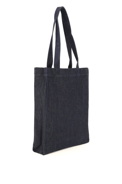 Shop Apc Denim Lunar New Year Tote Bag In Blue