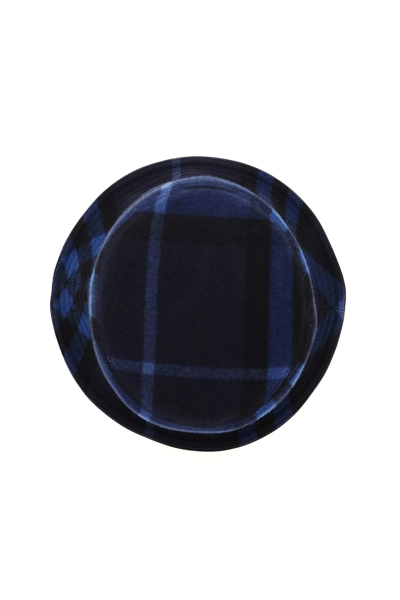 Shop Burberry Wool And Cashmere Bucket Hat In Blue,black