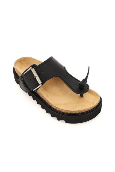 Shop Acne Studios Platform Thong Mules In Black