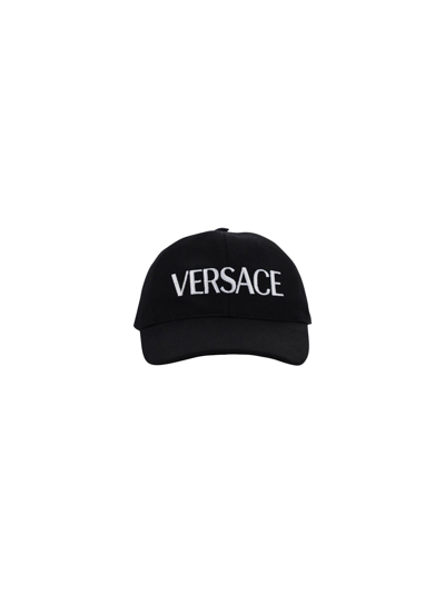 Shop Versace Men's Black Cotton Hat