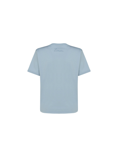 Shop Lanvin Women's Light Blue Cotton T-shirt