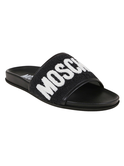 Shop Moschino Men's Black Rubber Sandals