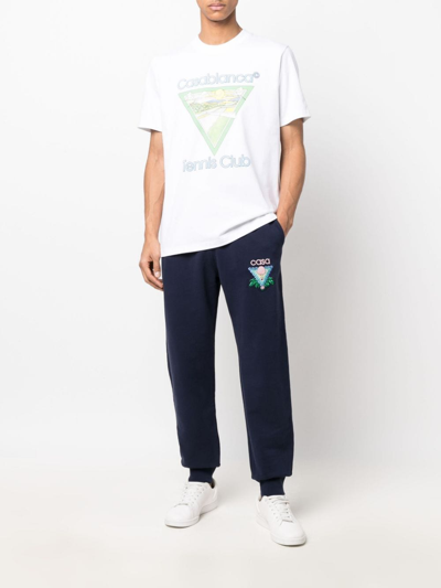 Shop Casablanca Organic Cotton Sweatpants In Blue