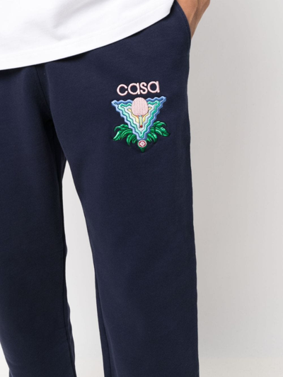 Shop Casablanca Organic Cotton Sweatpants In Blue