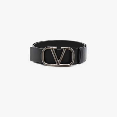 Shop Valentino Leather Belt In Black