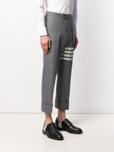 Shop Thom Browne Wool Trousers In Grey