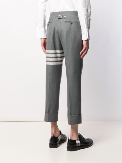 Shop Thom Browne Wool Trousers In Grey