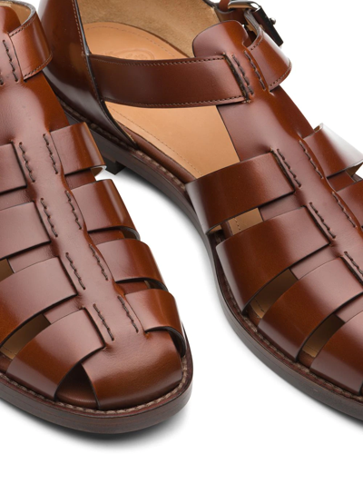 Shop Church's Fisherman Bookbinder Fume Leather Sandals In Brown