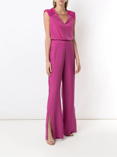 Shop Martha Medeiros Wilma Silk Sleeveless Blouse In Purple