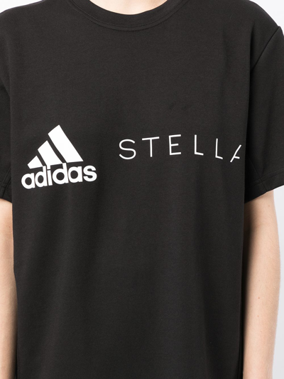 Shop Adidas By Stella Mccartney Logo-print Sports T-shirt In Schwarz
