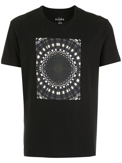 Shop Amir Slama Graphic-print Cotton T-shirt In Black