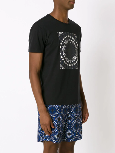 Shop Amir Slama Graphic-print Cotton T-shirt In Black