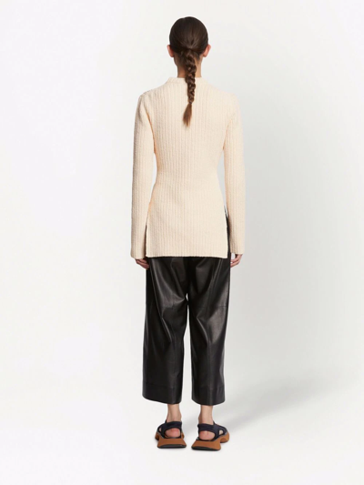 Proenza Schouler Belted Bouclé Jumper In Neutrals