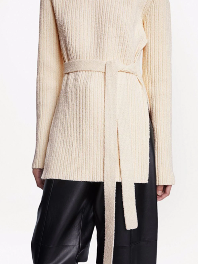 Proenza Schouler Belted Bouclé Jumper In Neutrals