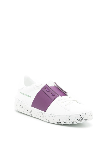 Valentino Garavani Woman Sneakers Purple Size 10 Soft Leather In Weiss